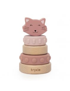 Tour à empiler en bois et silicone - Mrs. Cat