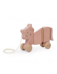Jouet à tirer ondulant en bois Mrs. Cat 2