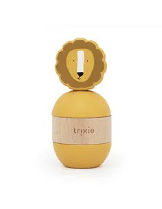 Jouet d’empilage avec hochet en bois - Mr. Lion - Trixie