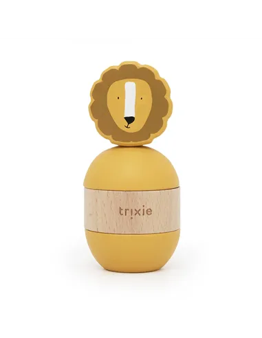 Jouet d’empilage avec hochet en bois - Mr. Lion - Trixie