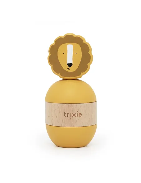 Jouet d’empilage avec hochet en bois - Mr. Lion - Trixie