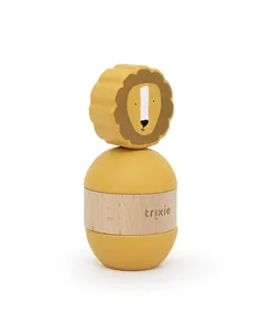 Jouet d’empilage avec hochet en bois - Mr. Lion - Trixie 2