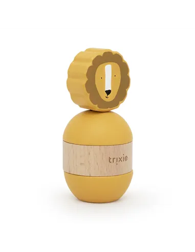 Jouet d’empilage avec hochet en bois - Mr. Lion - Trixie