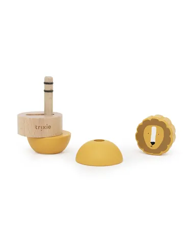 Jouet d’empilage avec hochet en bois - Mr. Lion - Trixie