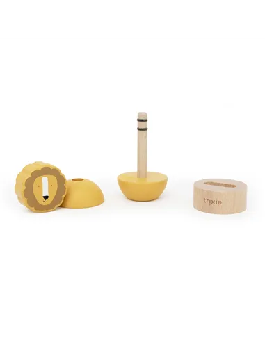 Jouet d’empilage avec hochet en bois - Mr. Lion - Trixie