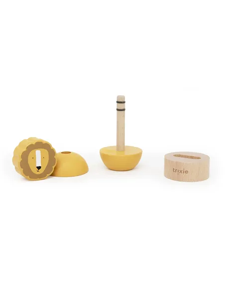 Jouet d’empilage avec hochet en bois - Mr. Lion - Trixie