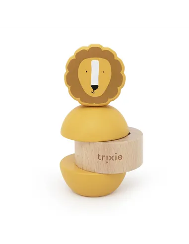 Jouet d’empilage avec hochet en bois - Mr. Lion - Trixie