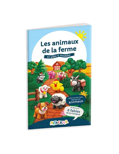 PATALEGE SEAU PAINS 7X80G Pâte à Modeler animaux de la ferme qui ne sèche pas - Patacréer