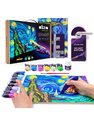 OKTO Art Sensoriel PEINTURE EN 3D: CHEF-D'OEUVRE - NUIT ÉTOILÉE, Vincent Van Gogh