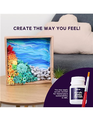OKTO Art Sensoriel WOOD&CRAFT: MOOD - MER CALME 21x21cm