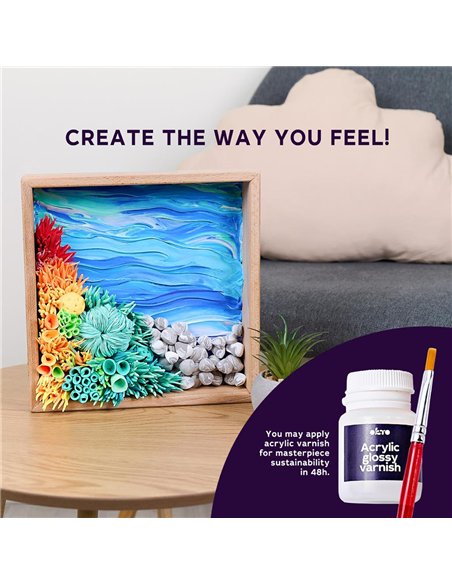 OKTO Art Sensoriel WOOD&CRAFT: MOOD - MER CALME 21x21cm