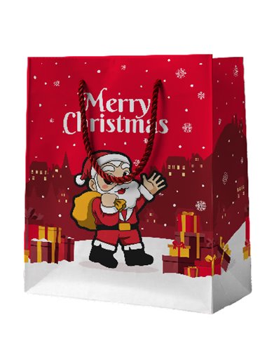 Sac cadeau XMAS MEDIUM père noël - itotal