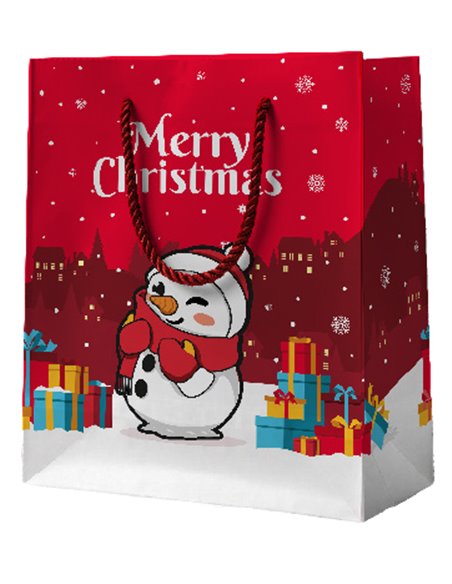Sac cadeau XMAS SMALL bonhomme de neige - itotal