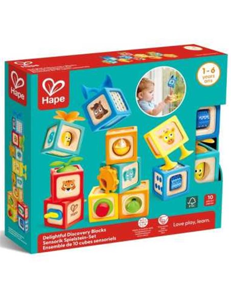 Ensemble de 10 cubes sensoriels - Hape