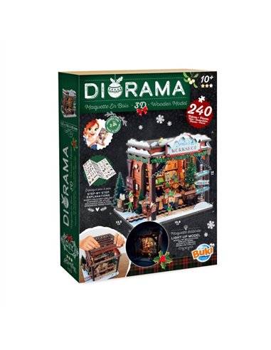 Diorama Noël - Atelier des lutins - Buki
