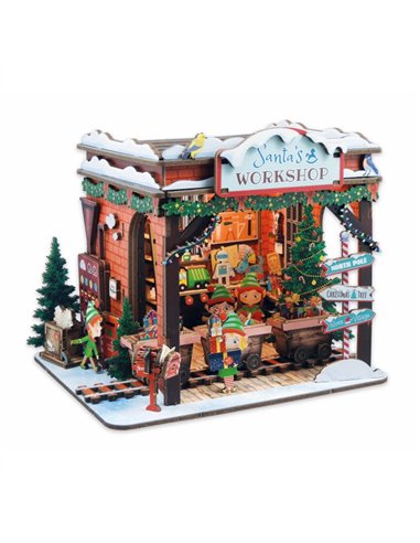 Diorama Noël - Atelier des lutins - Buki