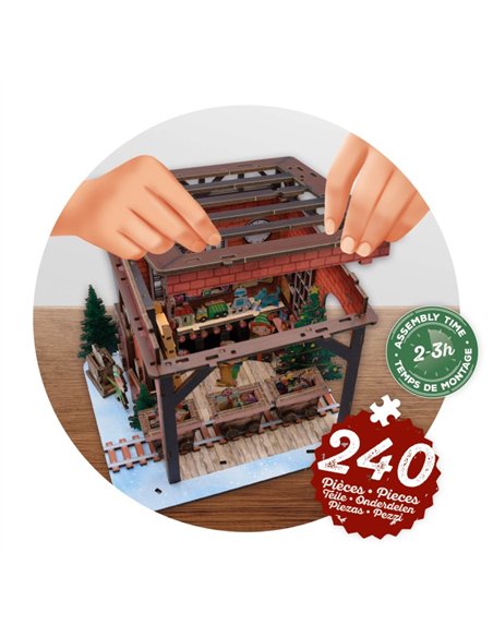 Diorama Noël - Atelier des lutins - Buki