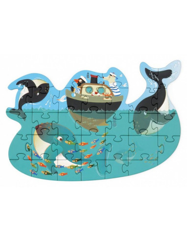 Contour puzzle baleines