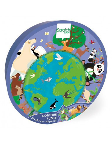 Contour puzzle monde