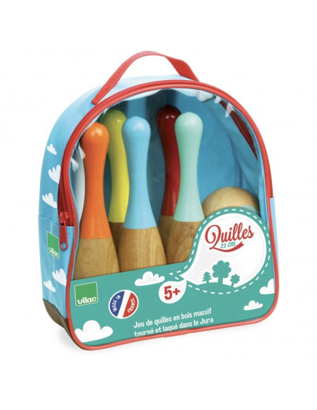 6 quilles bowling bicolores