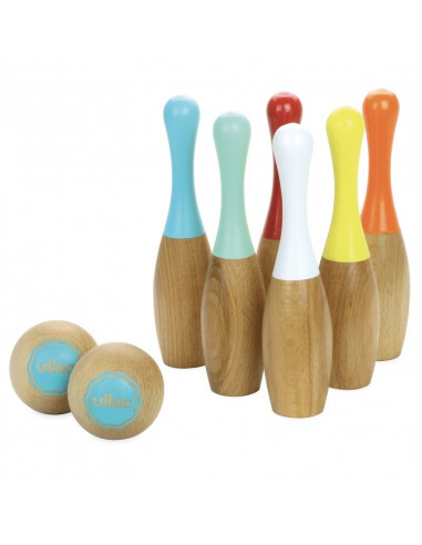 6 quilles bowling bicolores