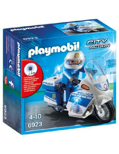 Moto policier avec gyrophare