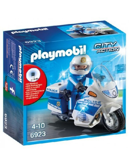 Moto policier avec gyrophare