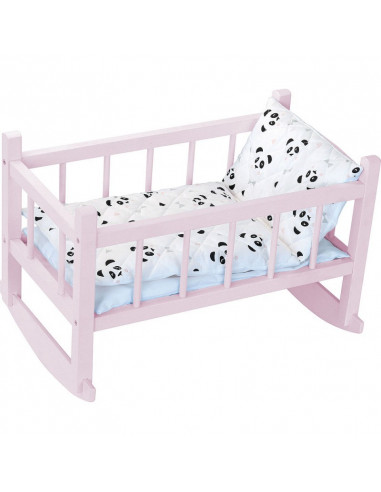 Lit bercelonette rose avec motif panda