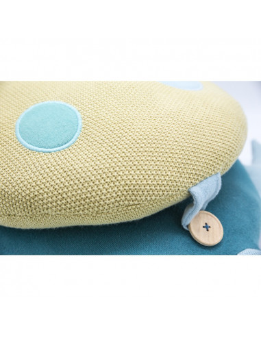 Coussin tortue grand bleue