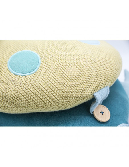 Coussin tortue grand bleue
