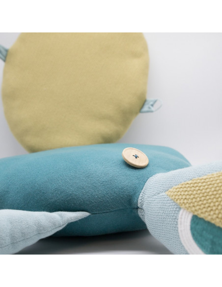 Coussin tortue grand bleue