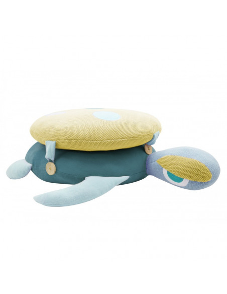 Coussin tortue grand bleue