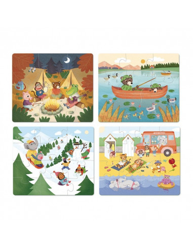 Acheter 4 Puzzles évolutifs vacances Vilac